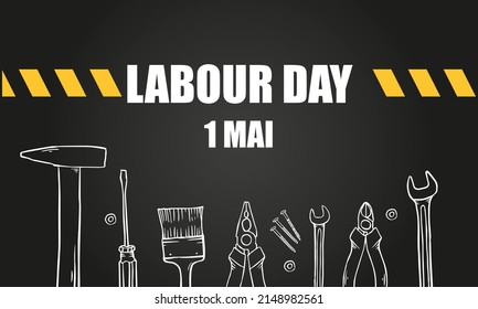 Happy Labour Day banner. 1st May. Design template. Vector illustration