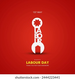 Happy Labour Day banner. Creative Design template. Vector illustration.