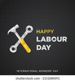 Plantilla de diseño de banner del Día del Trabajo Feliz