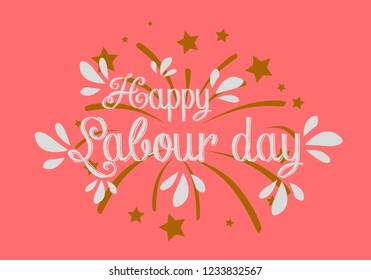 happy labour day, beautiful greeting card background or banner with pink romance theme. vector