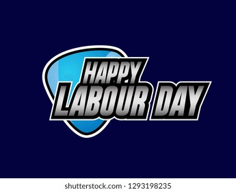 happy labour day, beautiful greeting card background or banner with blue theme. design illustration - Vector
