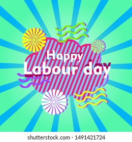 happy labour day, beautiful greeting card background or banner with retro theme. design illustration