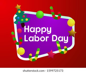 happy labour day, beautiful greeting card background or template banner with cute christmas character theme. vector design illustration