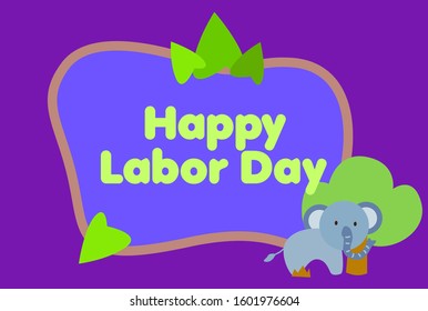 happy labour day, beautiful greeting card background or template banner with cute animal character theme. vector design illustration