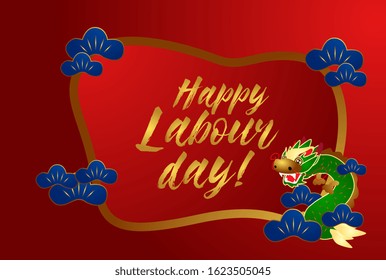 happy labour day, beautiful greeting card background or template banner with chinese theme. vector design illustration
