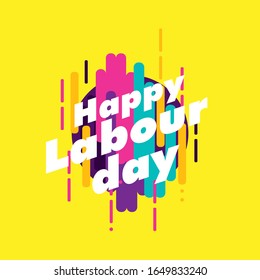 happy labour day, beautiful greeting card background or template banner with abstract colour for sport theme. vector design illustration