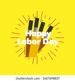happy labour day, beautiful greeting card background or template banner with cook theme. vector design illustration