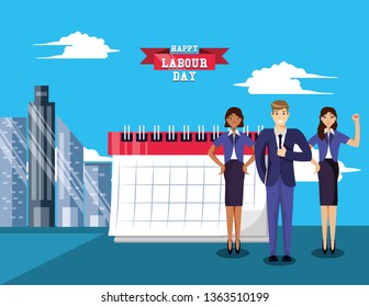 happy labour day with business people