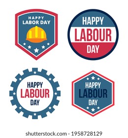 Happy labour day card may first on calendar and construction tools.