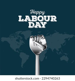 Happy Labour Day concept. Restaurant posters, restaurant food branding and social media post.