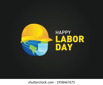 Happy Labour Day concept vector illustration. 1st May- International labor day concept. Labor safety and right at Workplace. World Day for Safety and Health at Work concept. Safety first for worker.