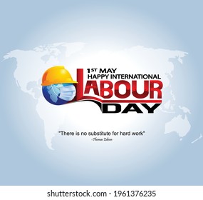 Happy Labour Day Concept Vector. 1st May International Labour Day Typography. Thank You For Your Hard Work. Worker's Day. World Day For Safety And Health At Work Concept. Safety First For Worker.