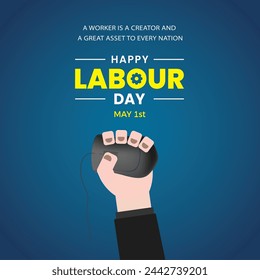 Happy labour day creative vector May 1st International labour Day  Worker's Day Vector May day