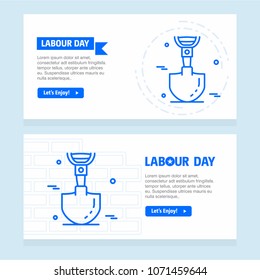 Happy Labour day design with blue theme vector 