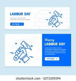 Happy Labour day design with blue theme vector 
