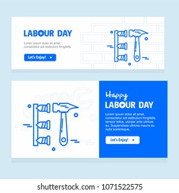 Happy Labour day design with blue theme vector 