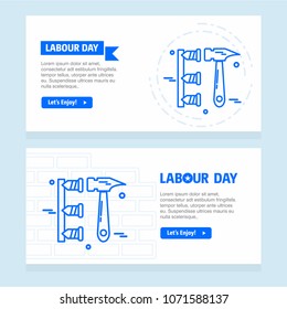 Happy Labour day design with blue theme vector 