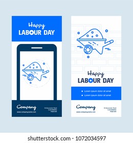 Happy Labour day design with blue theme vector 