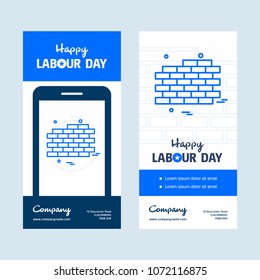 Happy Labour day design with blue theme vector 