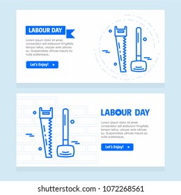 Happy Labour day design with blue theme vector 