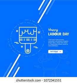 Happy Labour day design with blue theme vector 