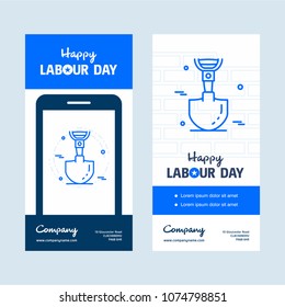 Happy Labour day design with blue theme vector 