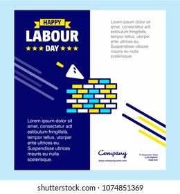 Happy Labour day design with blue and yellow theme vector with b