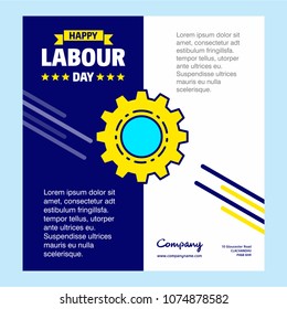 Happy Labour day design with blue and yellow theme vector with g