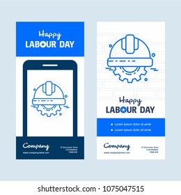Happy Labour day design with blue theme vector 