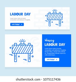 Happy Labour day design with blue theme vector 