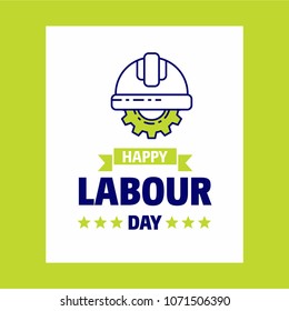 Happy Labour day design with green and blue theme vector with la