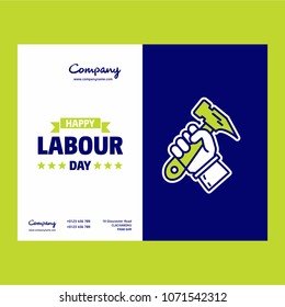 Happy Labour day design with green and blue theme vector with co