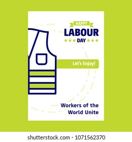 Happy Labour day design with green and blue theme vector with co