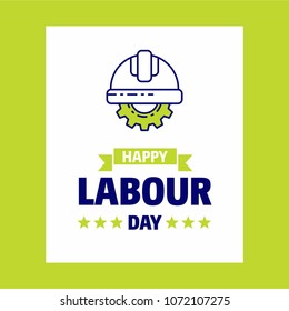 Happy Labour day design with green and blue theme vector with ha