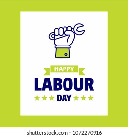 Happy Labour day design with green and blue theme vector with ha