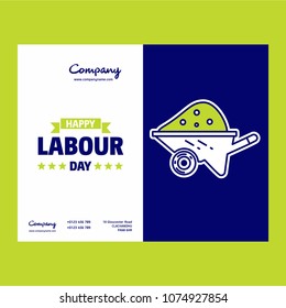 Happy Labour day design with green and blue theme vector with co