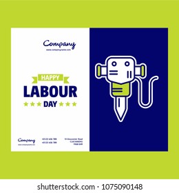 Happy Labour day design with green and blue theme vector with co