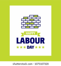 Happy Labour day design with green and blue theme vector with co