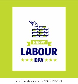 Happy Labour day design with green and blue theme vector with ha