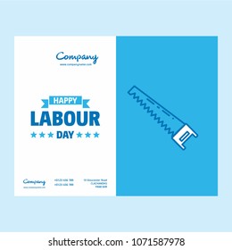 Happy Labour day design with white and blue theme vector with la