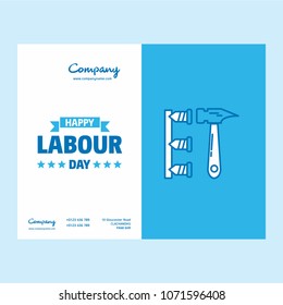 Happy Labour day design with white and blue theme vector with la
