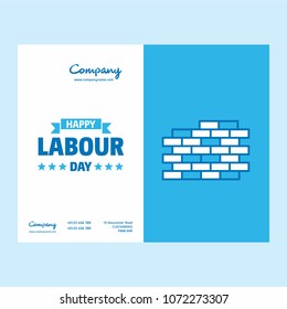 Happy Labour day design with white and blue theme vector with co