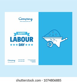 Happy Labour day design with white and blue theme vector with co