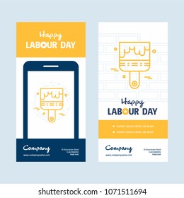 Happy Labour day design with yellow theme vector