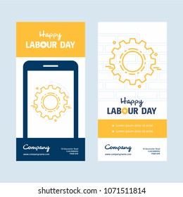 Happy Labour day design with yellow theme vector