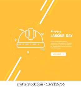 Happy Labour day design with yellow theme vector