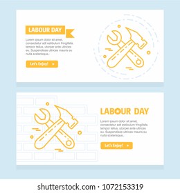Happy Labour day design with yellow theme vector