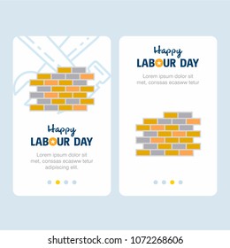 Happy Labour day design with yellow and blue theme vector with l