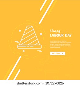 Happy Labour day design with yellow theme vector