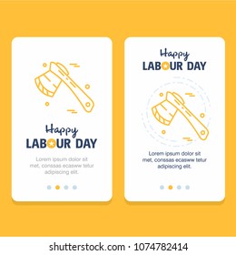 Happy Labour day design with yellow theme vector